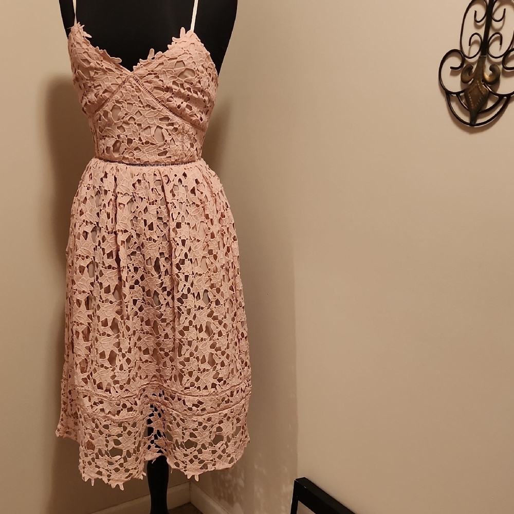 Elegant Pink Lace Dress